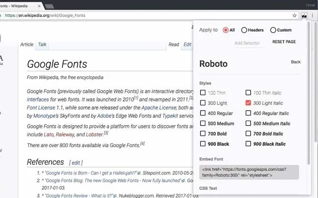 Font swap
