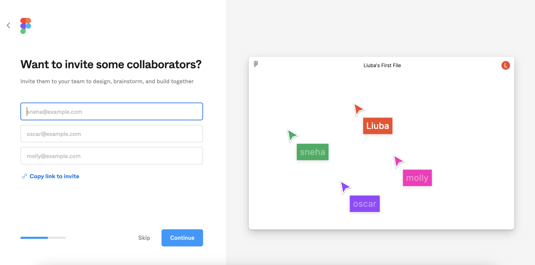 Запрошення іншиї учасників при реєстрації у Figma